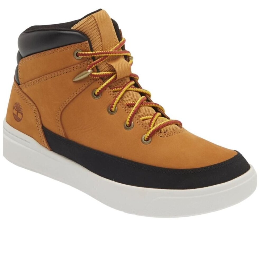 Timberland Mens Brown Leather Seneca Bay Lace Up Mid Top Sneakers Sz 9.5 M New